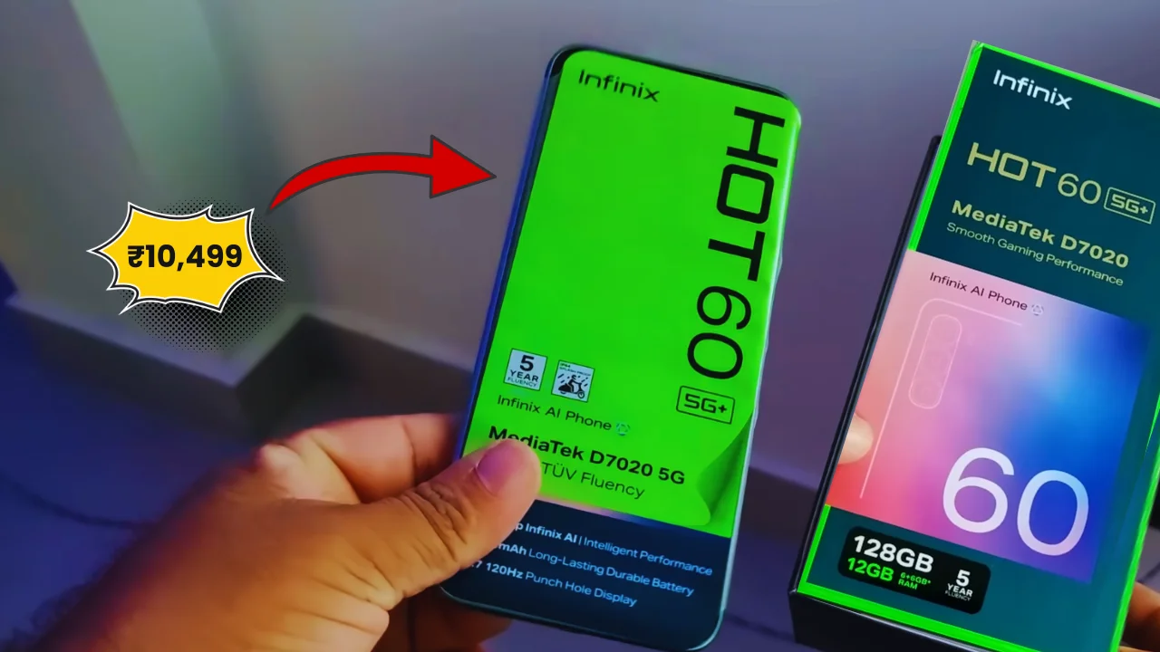 120Hz रिफ्रेश रेट के साथ Infinix Hot 60 5G+ हुआ भारत में लॉन्च, कीमत सिर्फ 10499 रूपये