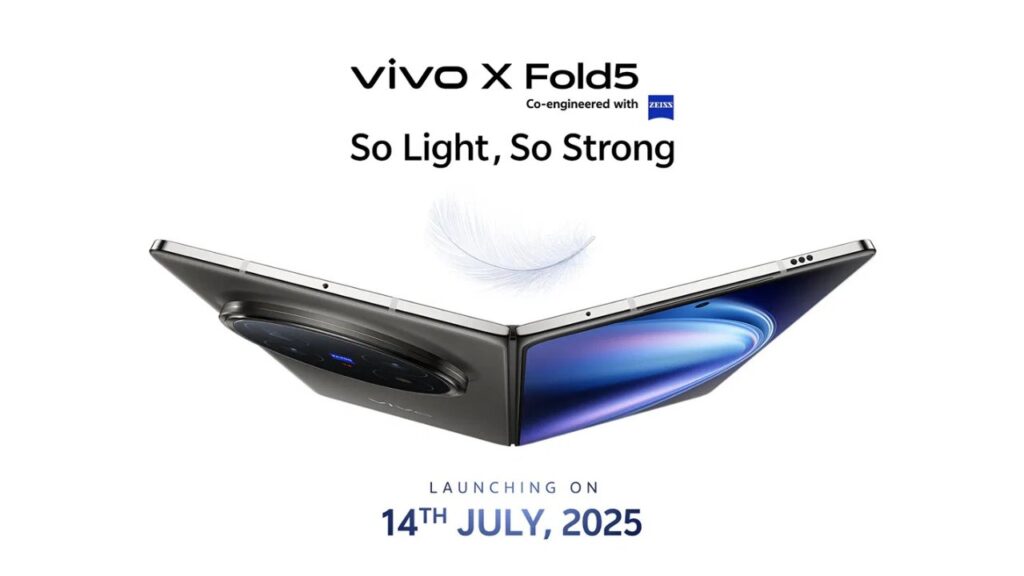 Vivo X Fold5 फोल्डेबल स्मार्टफोन लॉन्च, 50MP कैमरे और 6000mAh बैटरी के साथ, जानिए फीचर्स और कीमत